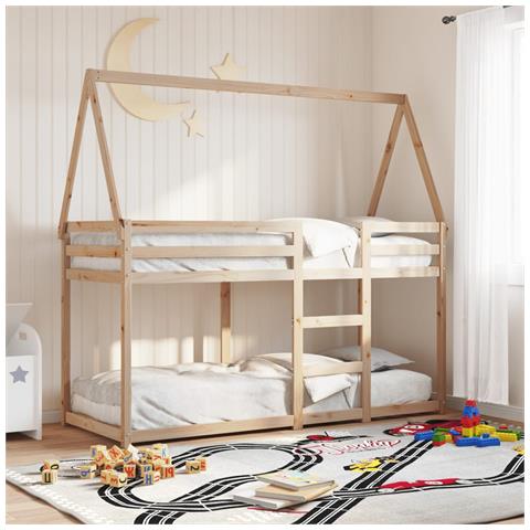 Lusso Casadino -  Letto A Castello Senza Materasso 90x200cm Massello Pino - Foto 8