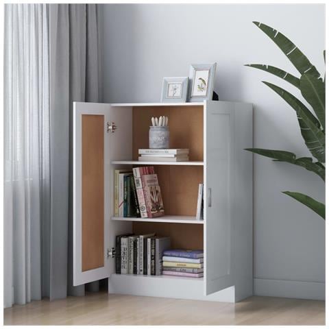 Libreria Bianca 82,5x30,5x115 Cm In Legno Multistrato - Foto 2