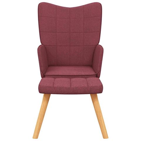 Lusso Casadino -  Poltrona Relax Con Poggiapiedi Rosso Vino In Tessuto - Foto 2