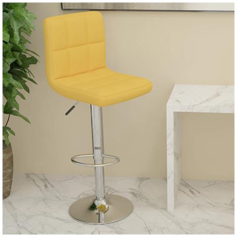Sgabello Da Bar Giallo Senape In Tessuto - Foto 8