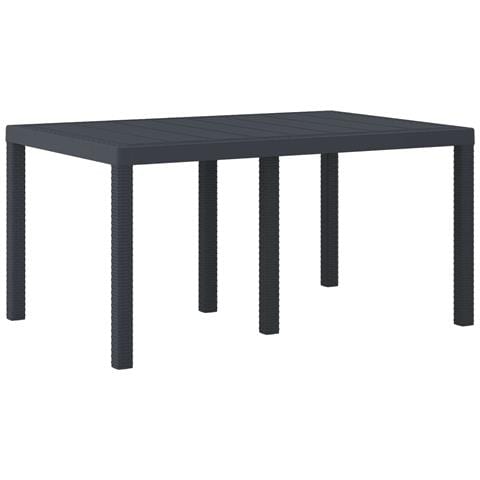 Tavolo da Giardino Antracite 150x100x73 cm in Poly Rattan - Foto 1