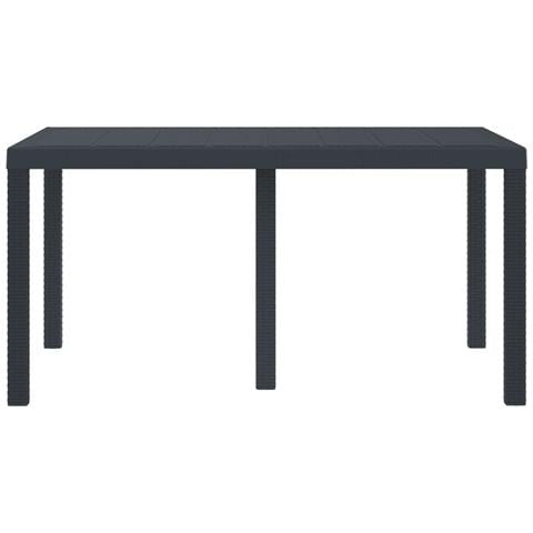 Tavolo da Giardino Antracite 150x100x73 cm in Poly Rattan - Foto 2