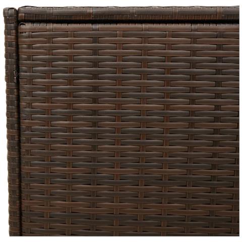 Contenitore da Giardino con Ruote Marrone 283L in Polyrattan - Foto 9