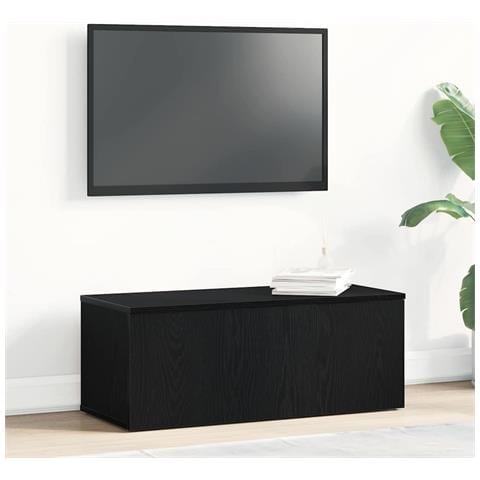 Mobile TV  Nero Rovere 80x34x30 cm in legno ingegnerizzato - Foto 2