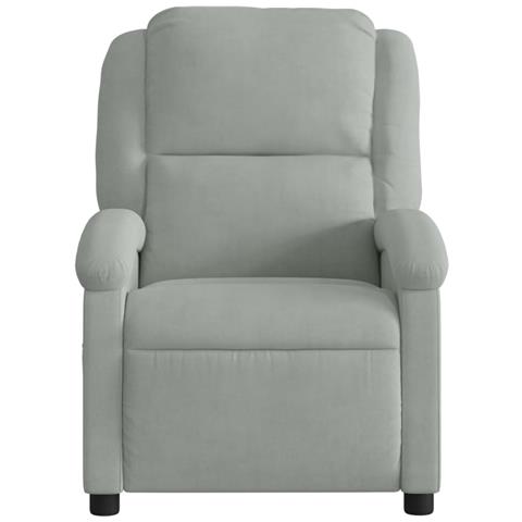 Poltrona Elettrica Reclinabile Grigio Chiaro in Vera Pelle - Foto 9