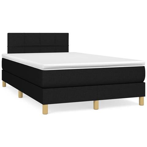 Letto a Molle con Materasso e LED Nero 120x190 cm in Tessuto - Foto 2