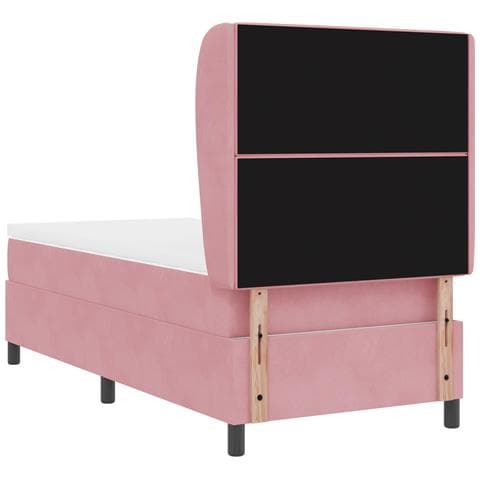 Letto a Molle con Materasso Rosa 90x190 cm Velluto - Foto 9