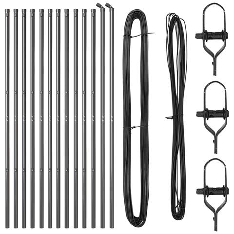 Pali per Recinzione 13 pezzi Grigio Ø32 mm 150 cm Acciaio Zincato - Foto 1