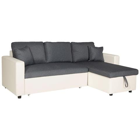 Clarkdivano Letto Angolare A 3 Posti Grigio E Bianco - Foto 1