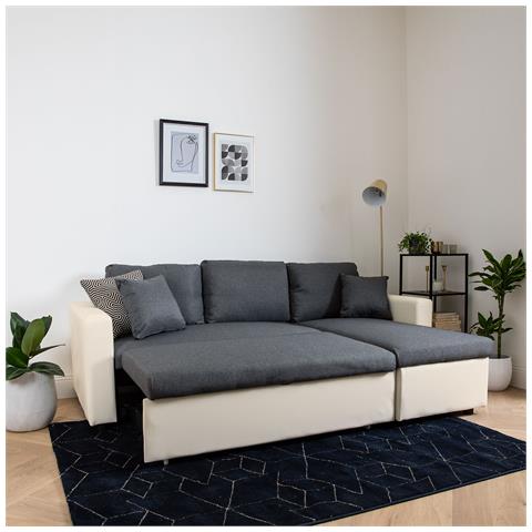 Clarkdivano Letto Angolare A 3 Posti Grigio E Bianco - Foto 6