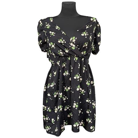 Abito Al Ginocchio Elegante Comodo Nero A Fiori Taglia 40 - Foto 1