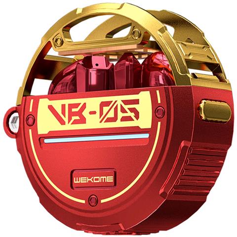 Auricolari Tws Wireless Bluetooth 5.3 Con Custodia Di Ricarica Bassi Profondi, Rosso - Foto 1