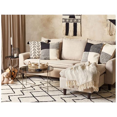 Set Di 2 Cuscini Laelia Cotone 45 X 45 Cm Nero Patchwork - Foto 1