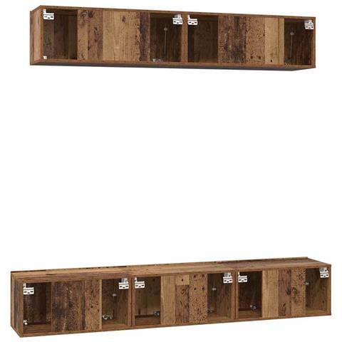 Set mobile TV 5 pcs Legno vecchio 100 x 30 x 30 cm - Foto 9