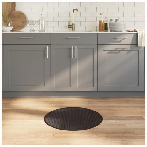 Tappeto Rotondo Marrone Scuro 60 cm in Bambù - Foto 2