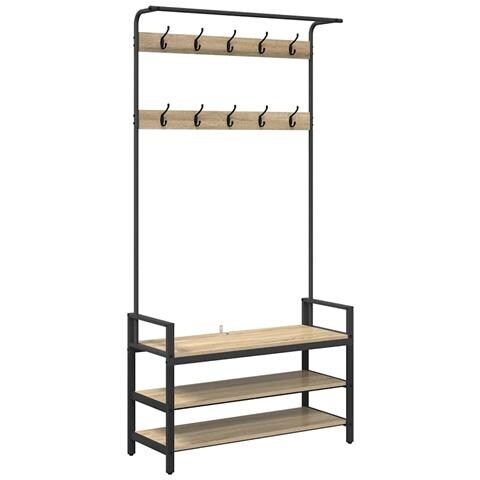 Appendiabiti rovere sonoma 95 x 34 x 184 cm Legno multistrato - Foto 1