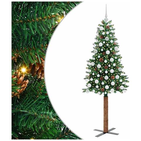 Albero di Natale snodato con 300 LED con supporto Verde 180 cm - Foto 1