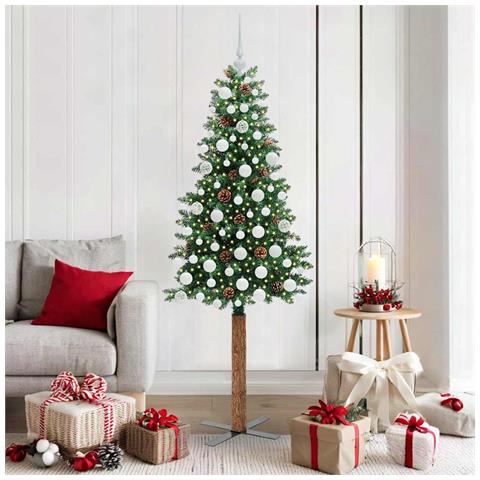 Albero di Natale snodato con 300 LED con supporto Verde 180 cm - Foto 2