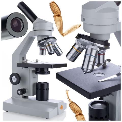 Mikroscopio Biologico Uran Pro Mbup - Testa Monoculare Inclinata 45° | Ottica Di Alta Qualità, Led | Uso Professionale E Didattico - Foto 1