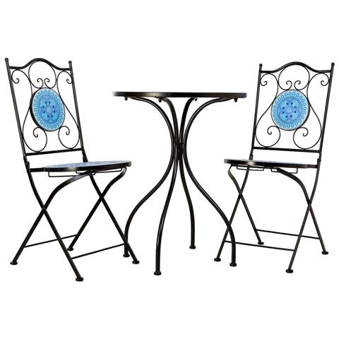 Set Tavolo E 2 Sedie In Metallo Multicolore, 60x60x75h Cm, 38x46x90h Cm - Foto 2