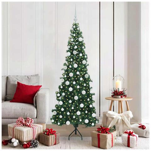 Albero di Natale Artificiale Angolare con 300 LED Verde 180 cm - Foto 2