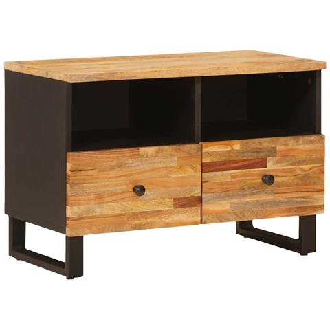 Mobile TV Marrone 70 x 33 x 46 cm Legno di mango massello - Foto 1