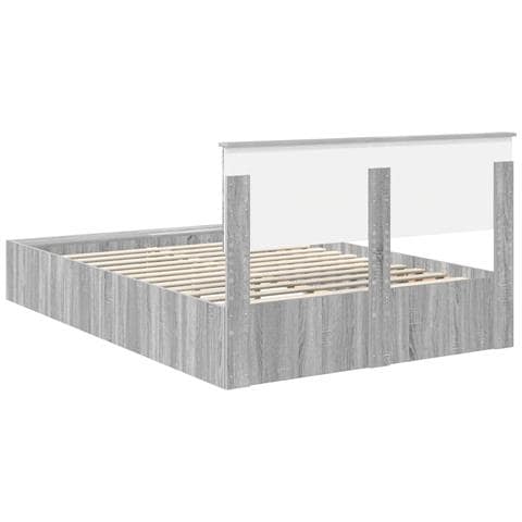 Struttura del letto con lo scaffale Grigio Sonoma 140 x 200 cm - Foto 9