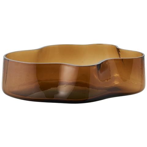 Vassoio In Vetro Fumé Marrone Con Bordi Ondulati 29,5x24 Cm - Foto 2