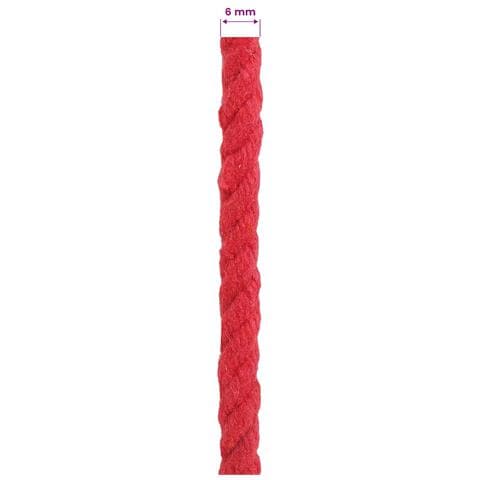 Corda di Cotone 25 m 6 Rosso 100% Cotone - Foto 5