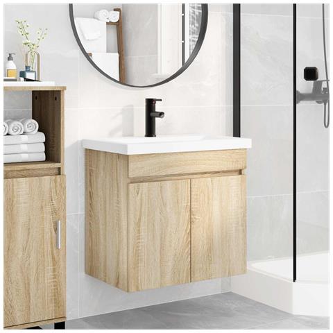Mobile bagno con rubinetto Rovere Sonoma 61 x 40 x 74,5 cm - Foto 2