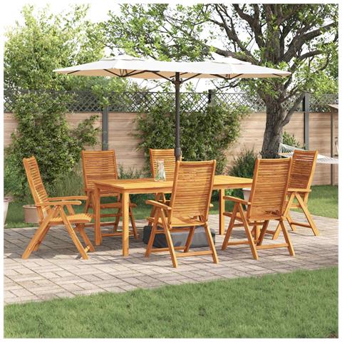 Set da Pranzo per Giardino 7 pcs Marrone - Foto 2
