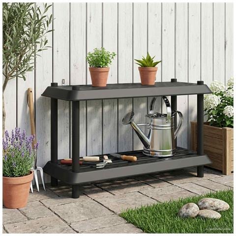 Unità di scaffalatura 2 livelli 100 x 40 x 55,5 cm PP Antracite - Foto 2