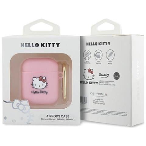 Custodia 3d In Silicone Hello Kitty Per Airpods 1/2 - Rosa - Foto 2