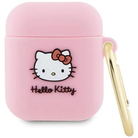 Custodia 3d In Silicone Hello Kitty Per Airpods 1/2 - Rosa - Foto 3