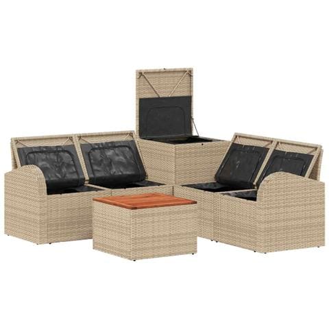 Set di divani 6 pz Beige e Bianco Crema - Foto 10
