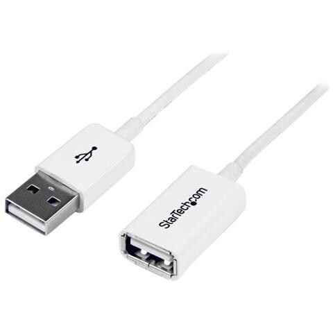 Cavo di prolunga USB 2.0 da 1 m A ad A - M / F, colore bianco - Foto 1