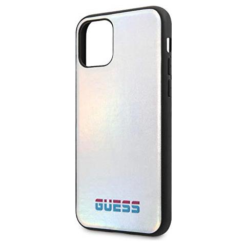 Serie 11 Guess Custodia Iridescent Argento Finta Pelle E Bordo In Gomma (iphone 11 Pro Max)  - Foto 1