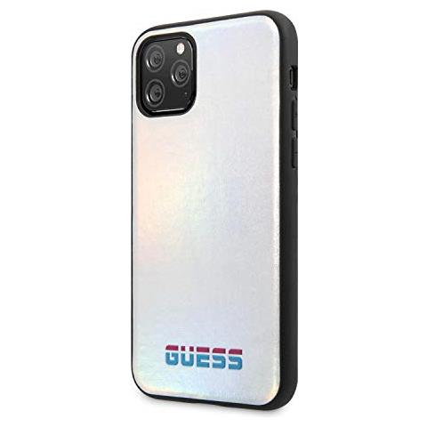 Serie 11 Guess Custodia Iridescent Argento Finta Pelle E Bordo In Gomma (iphone 11 Pro Max)  - Foto 3