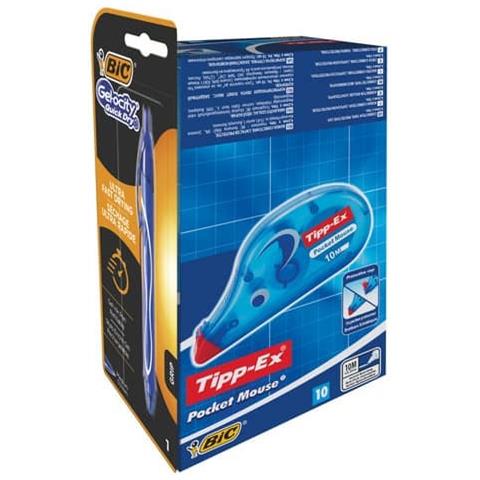 Correttori A Nastro Pocket Mouse 4.2 Mm X 10 M Conf. Da 10 + Penna Gelocity Quick Dry Blu - 989680 - Foto 1
