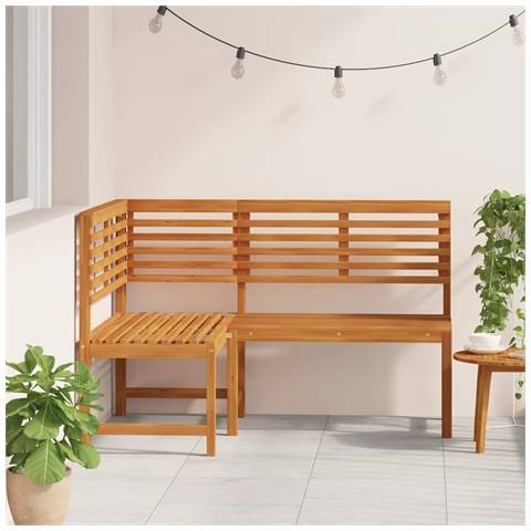 Panca da Giardino ad Angolo 140 cm Legno Massello Acacia - Foto 2