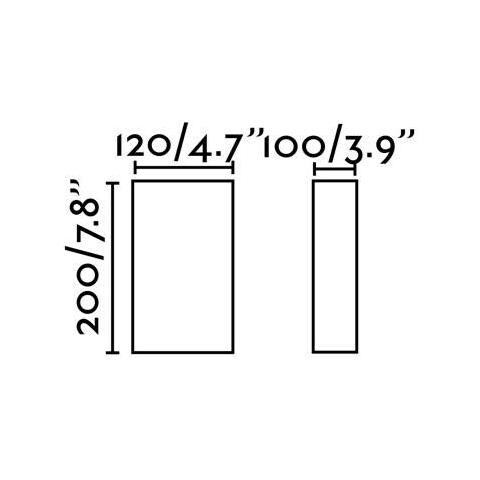 Applique Quadrata In Cotone Nero 200x 125x 105 1x E27 - Foto 2