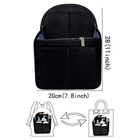 Zaino In Nylon Inserto Dellorganizzatore Dello Zaino Dello Zaino Per Una Custodia Universale In Borsa Delle Donne Degli Uomini Spalla Tote Bags Spalla Della Borsa Organizzatori Nero - Foto 2