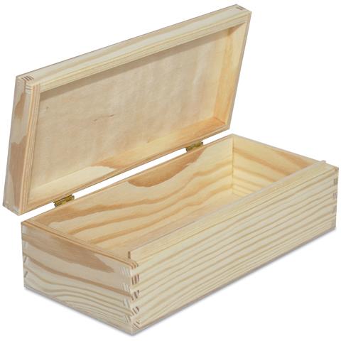 Piccola Scatola Legno Con Coperchio | 24 X 11,3 X 7,2 Cm | Legno Chiusura | Cassetta Conteniore Portaoggetti Portagiochi Cofanetto | Perfetta Per Decoupage Documenti Giocattoli Attrezzi - Foto 1