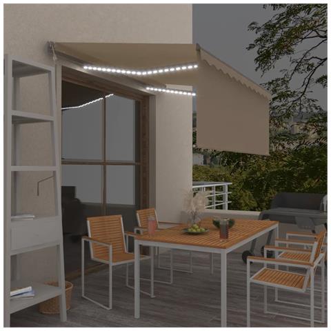 Tenda Automatica Parasole LED Sensore Vento 3,5x2,5cm Crema - Foto 9