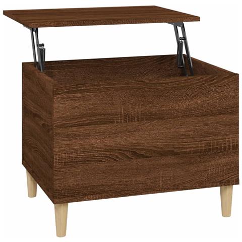Tavolino Salotto Rovere Marrone 60x44,5x45 Cm Legno Multistrato - Foto 1