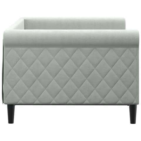Letto Da Giorno Grigio Chiaro 90x190 Cm In Velluto - Foto 7