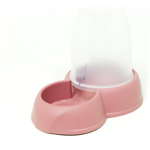 Dispenser Cibo Acqua 1,6L Per Animali Modello 700084 Colore Rosa   - Foto 1