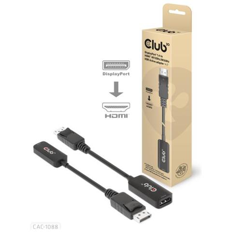 Cac-1088 Cavo E Adattatore Video 0,21 M Displayport Hdmi Nero - Foto 1