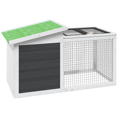 Conigliera Grigia 100,5x54x55 Cm In Legno Massello Di Pino - Foto 1