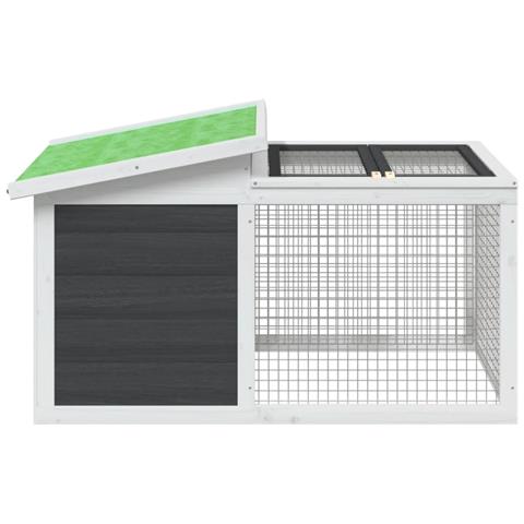 Conigliera Grigia 100,5x54x55 Cm In Legno Massello Di Pino - Foto 2